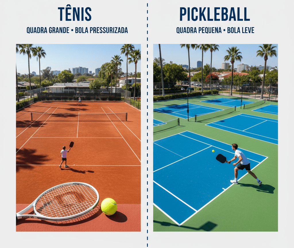 Diferença entre pickleball e tênis